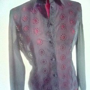 Gianni Versace Lattice Silk Blouse